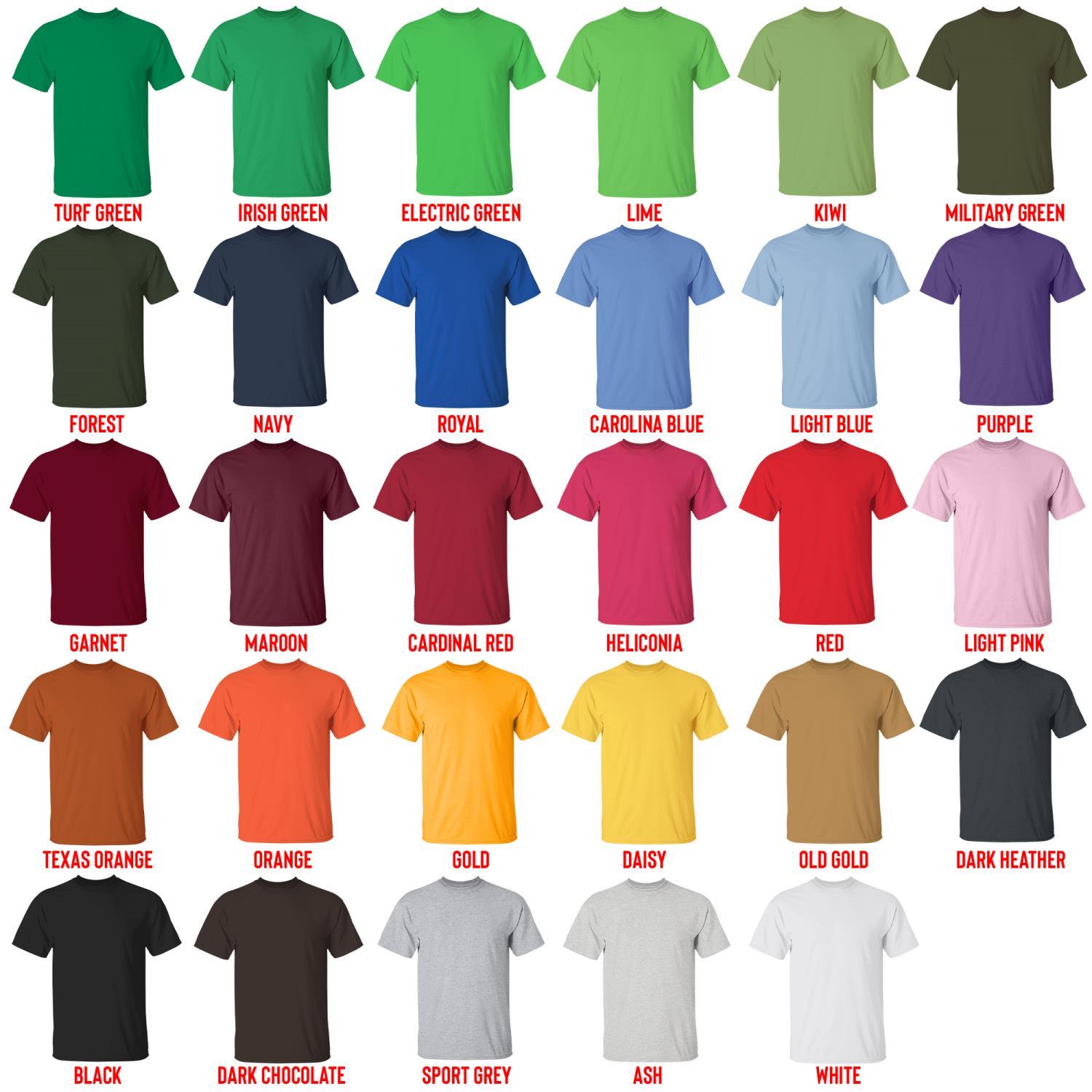 t shirt color chart - TMNT Shop