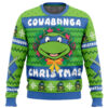 Cowabunga Leonardo Christmas TMNT PC men sweatshirt FRONT mockup - TMNT Shop