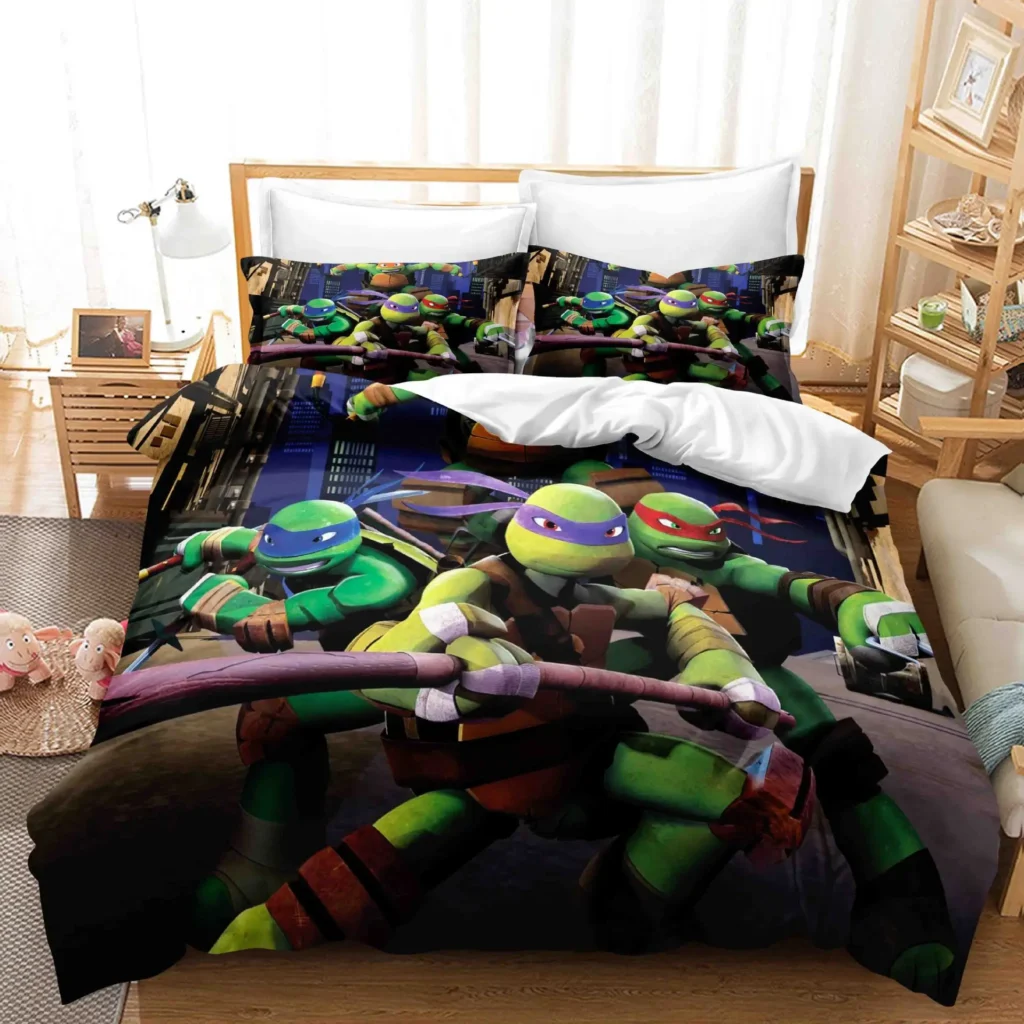 Teenage Mutant Ninja Turtles Bedding Set Quilt Cover Pillowcase Cartoon Anime Game Bed Bedroom Duvet Cover 1 - TMNT Shop