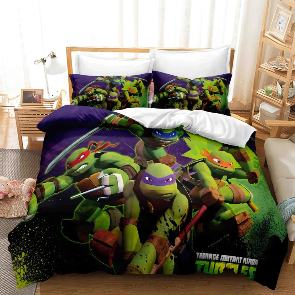 Teenage Mutant Ninja Turtles Bedding Set Quilt Cover Pillowcase Cartoon Anime Game Bed Bedroom Duvet Cover 4 - TMNT Shop